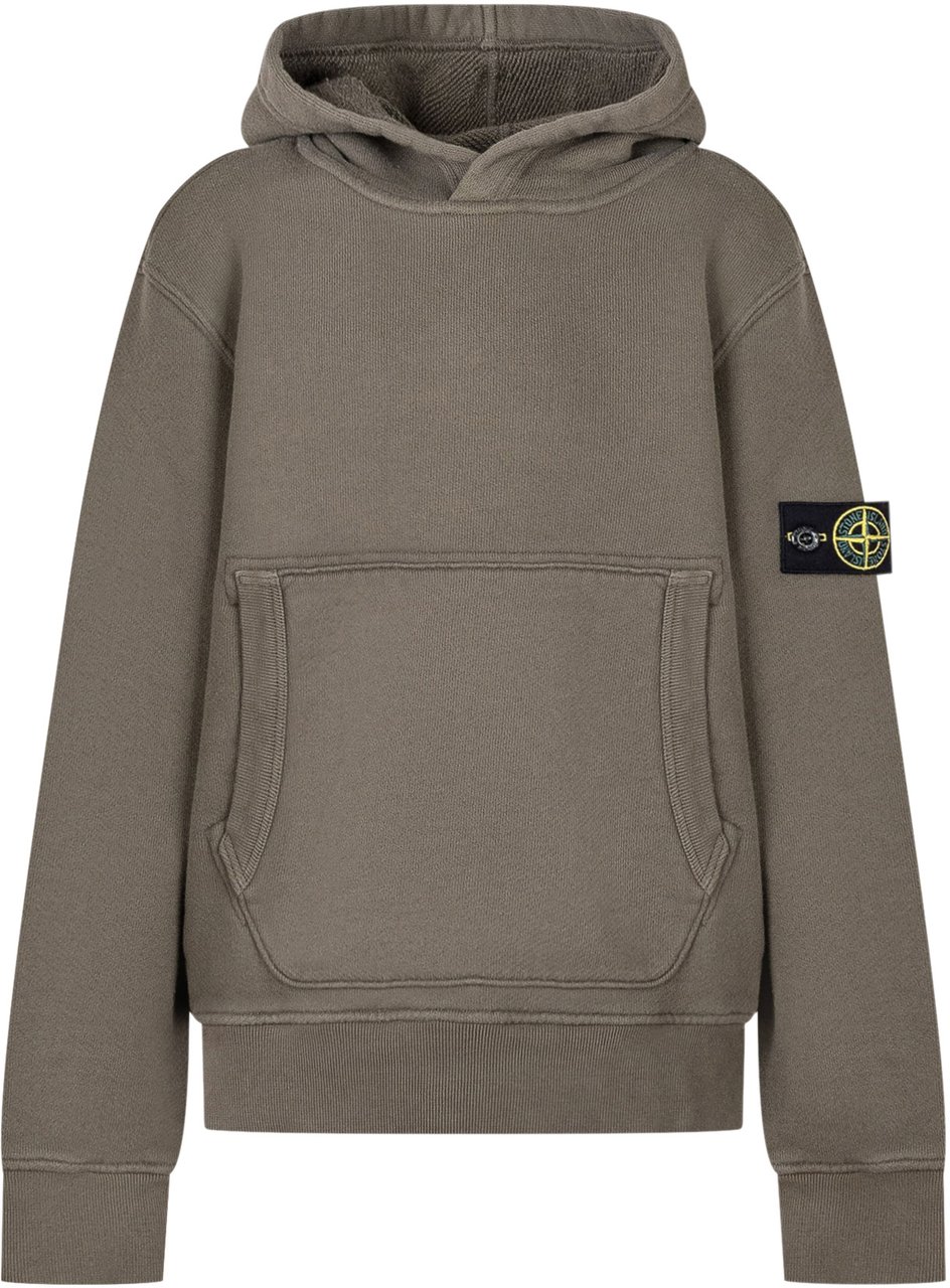 Stone Island Felpa con Cappuccio Verde Stone Island Kids Groen
