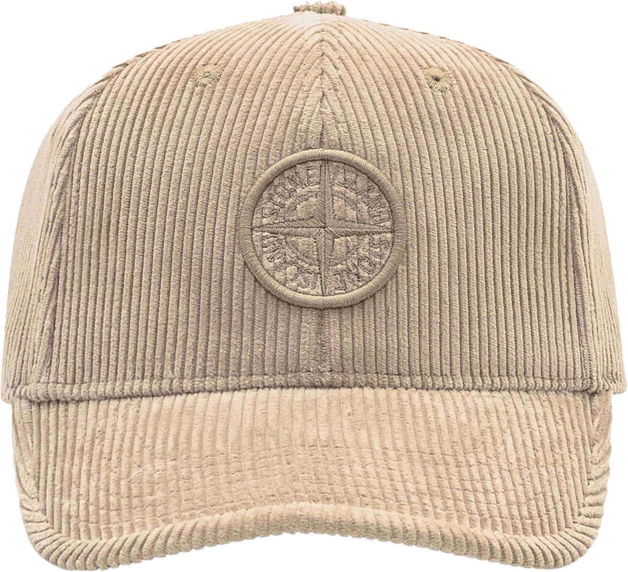 Stone Island Cappellino in Velluto a Coste Stone Island con Logo Beige