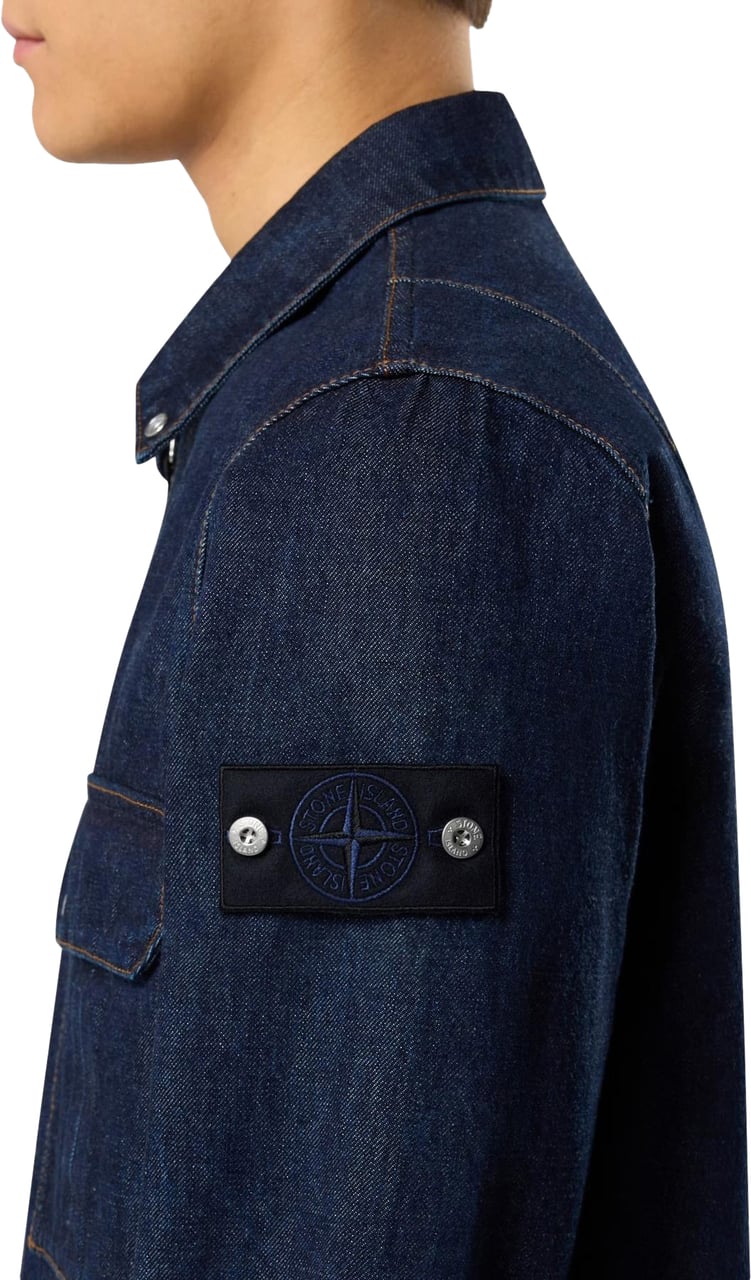 Stone Island Heren Overshirt with Zip Blauw Blauw