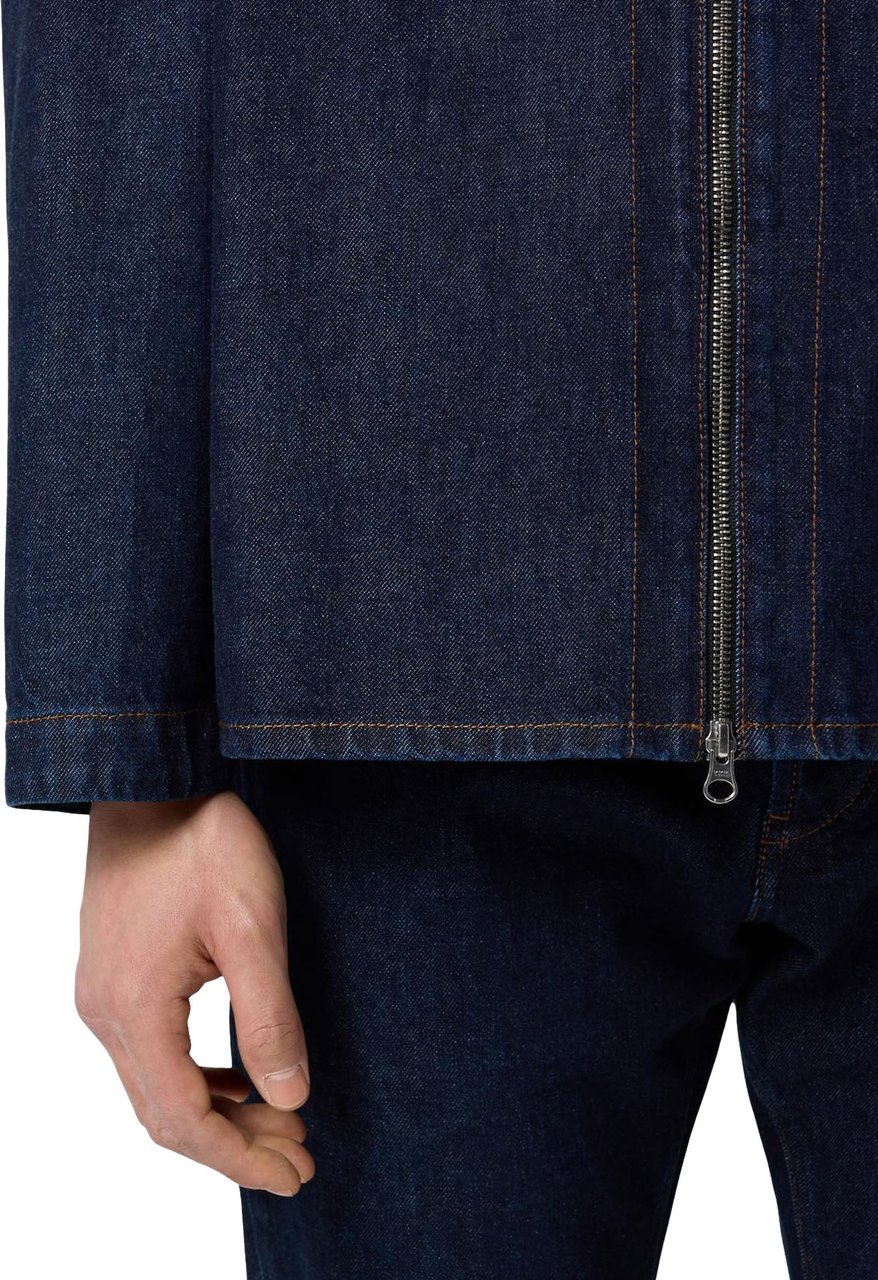 Stone Island Heren Overshirt with Zip Blauw Blauw