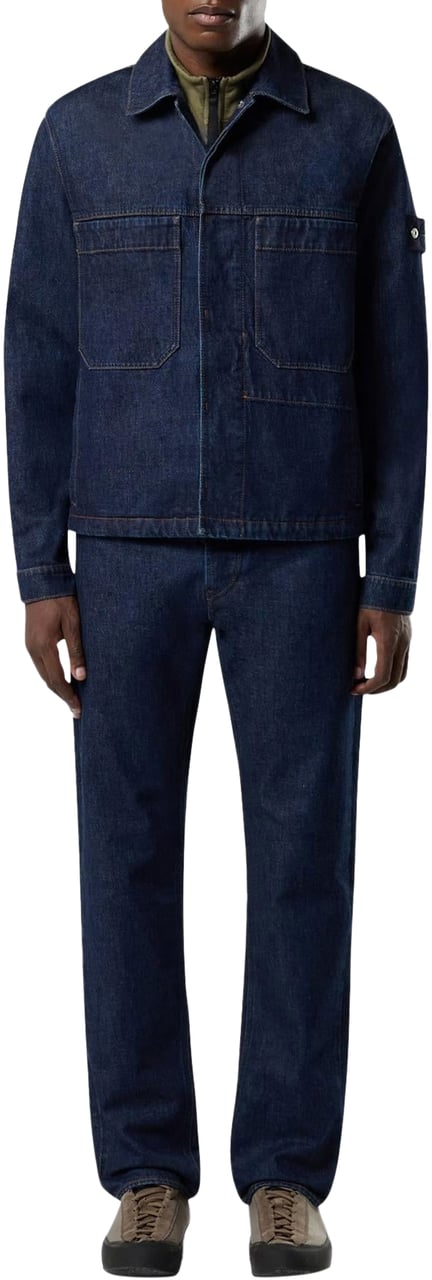 Stone Island Heren Logopatch Coach Jacketr Blauw Blauw