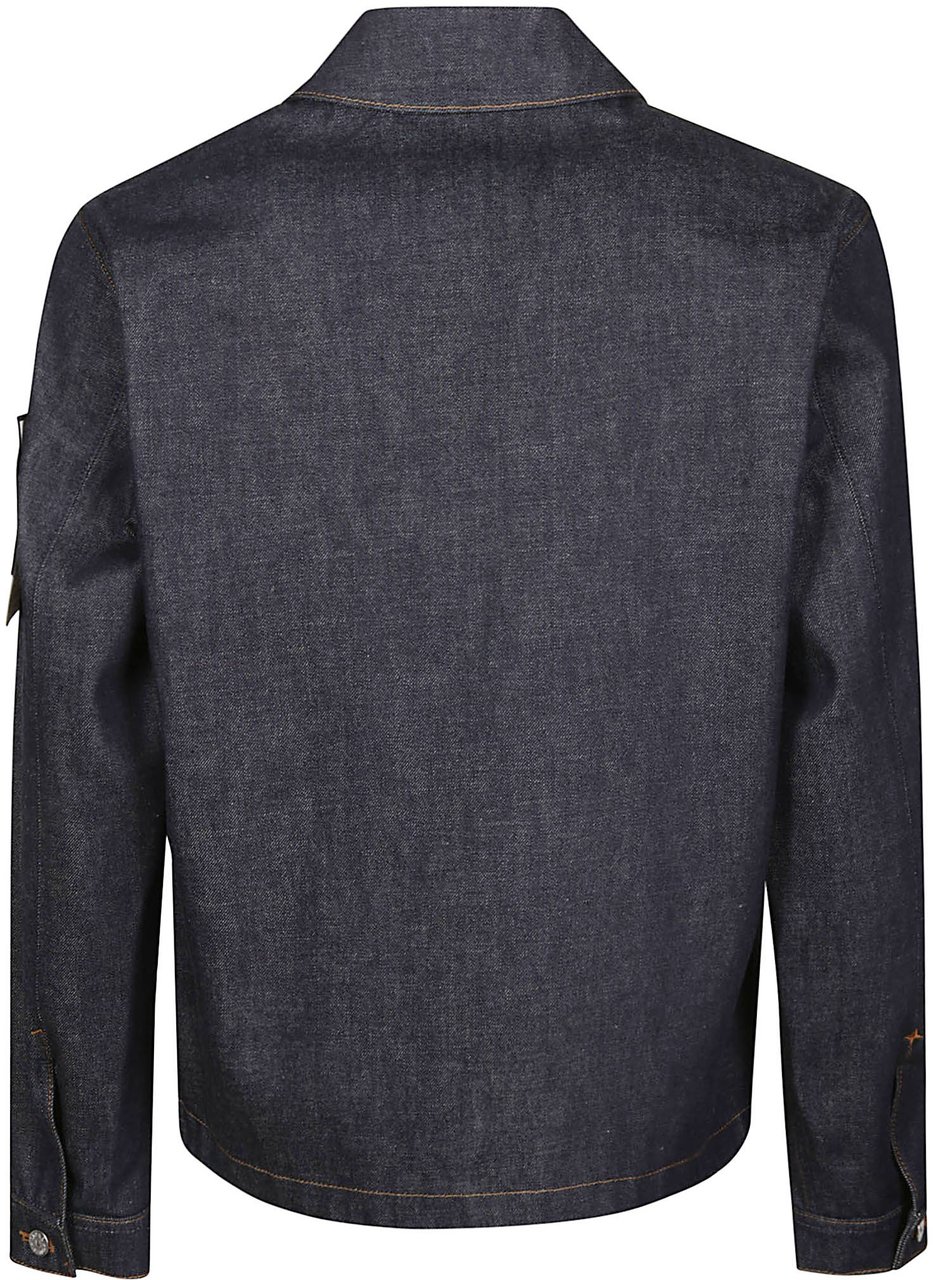 Stone Island Biker Jacket Blue Blauw