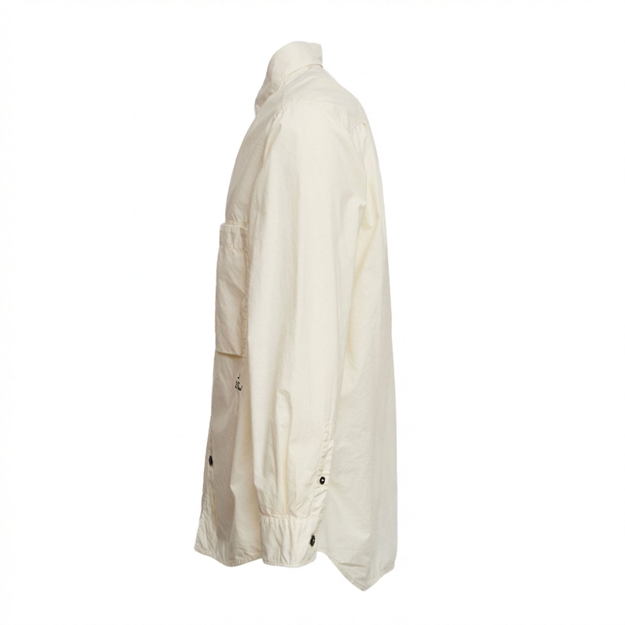 Stone Island Organic Cotton Lettering Oxford Shirt Neutraal