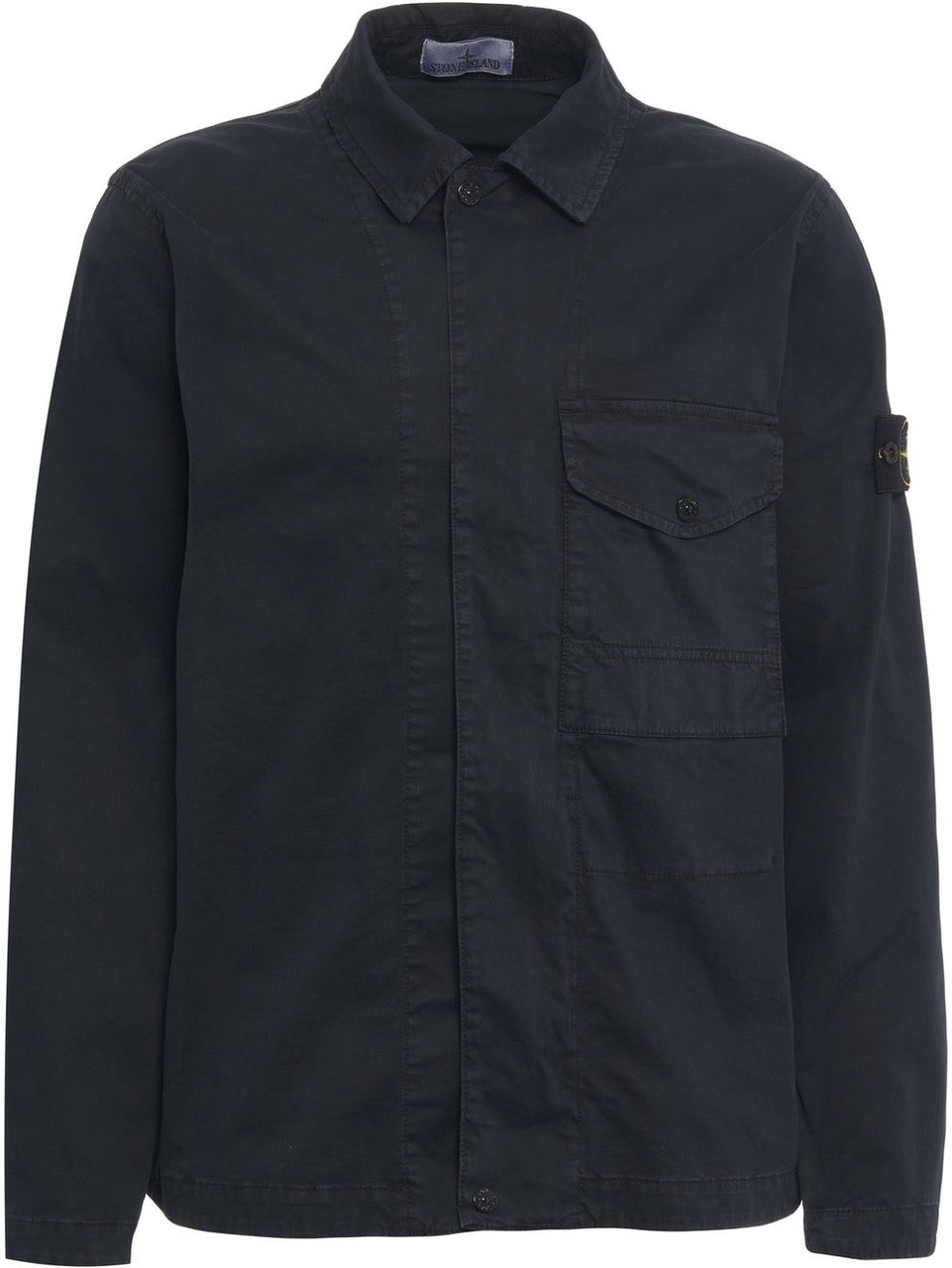 Stone Island Overshirt with logo label Blauw
