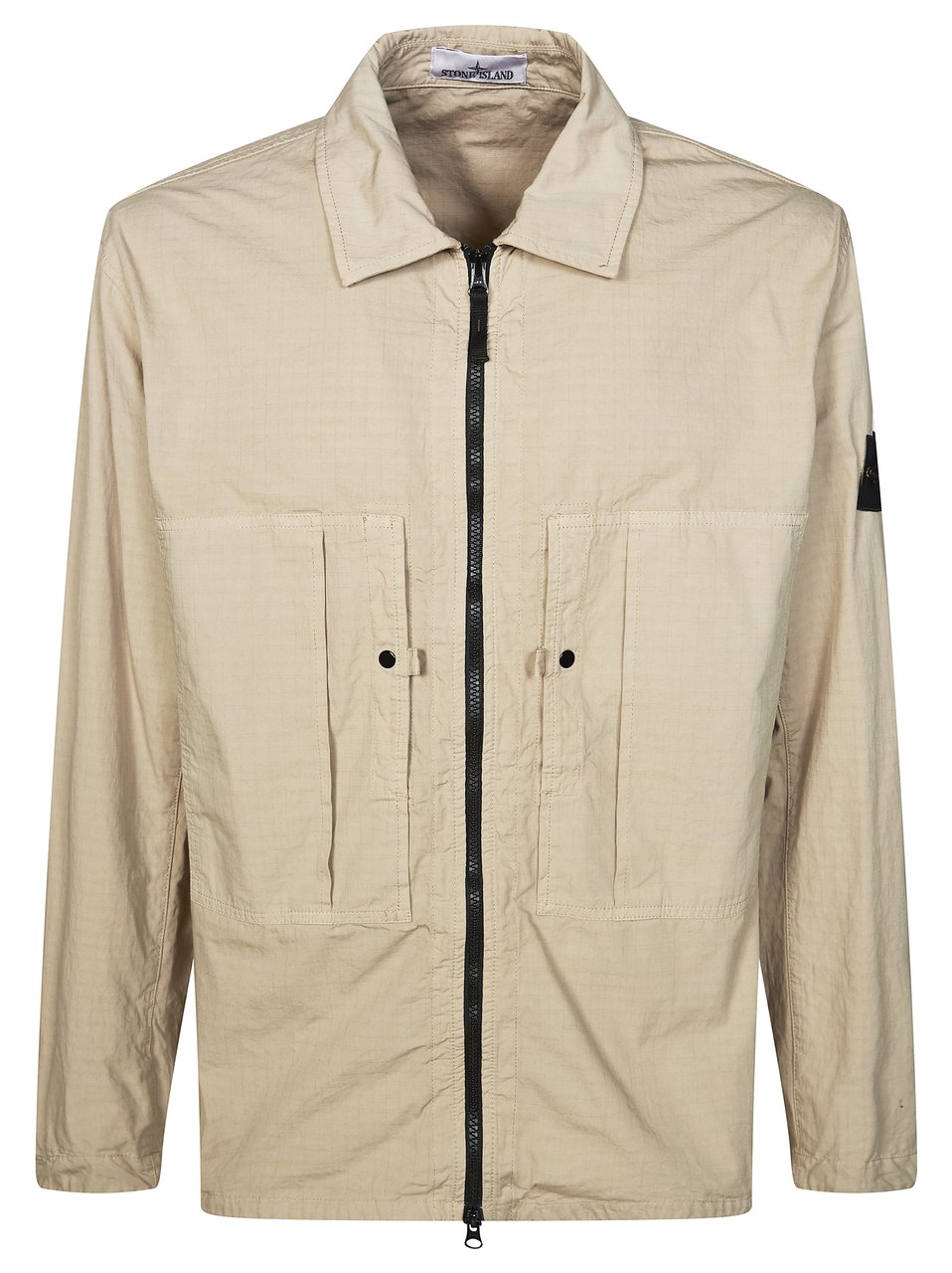 Stone Island Lightweight Grid Texture Zip Jacket Neutraal