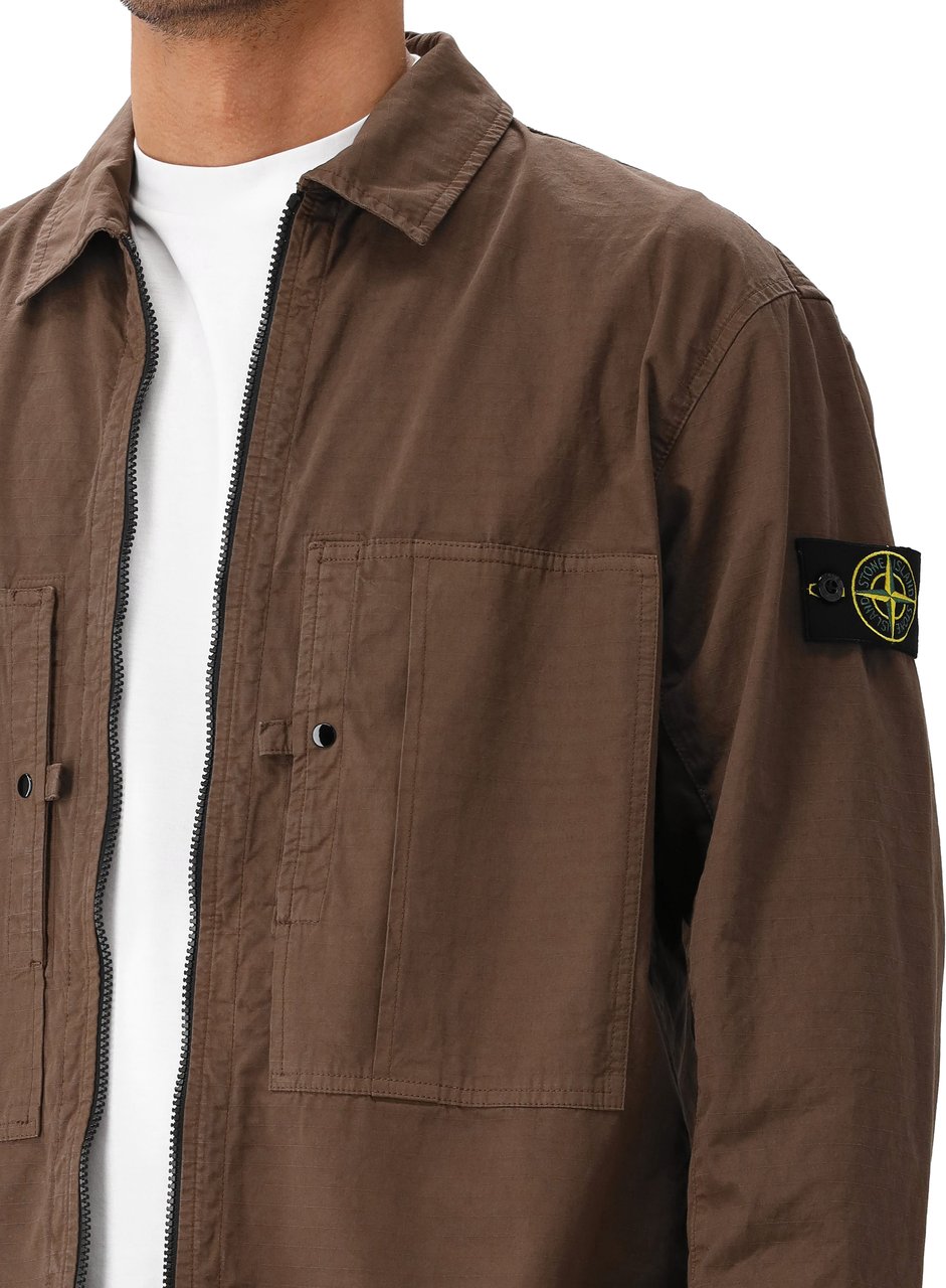 Stone Island Stone Island Overshirt Bruin Bruin