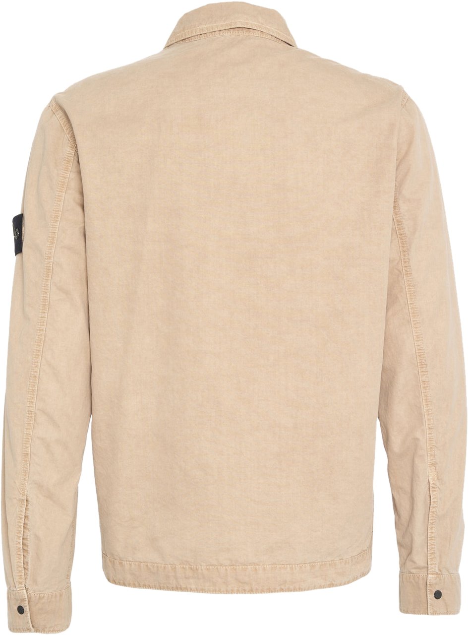 Stone Island Overshirt with logo label Beige