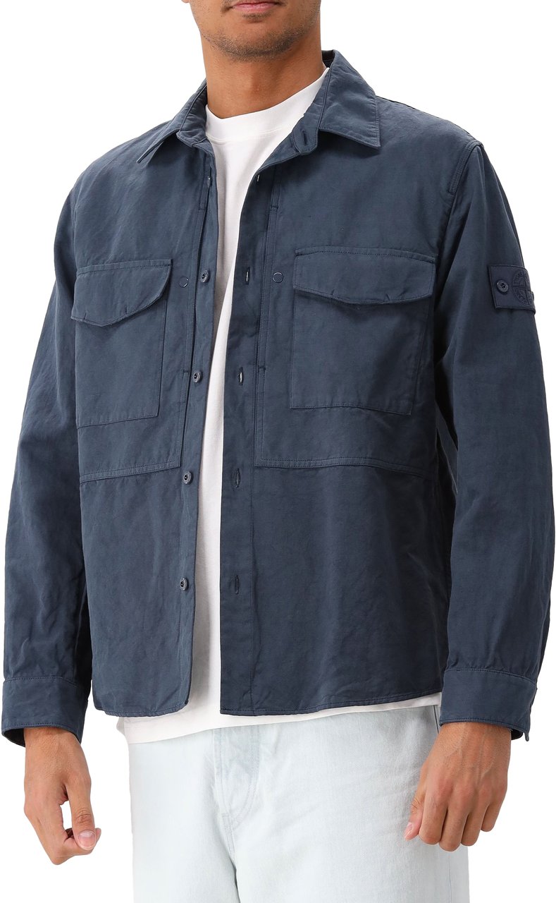Stone Island Overshirt Blauw Ghost Blauw