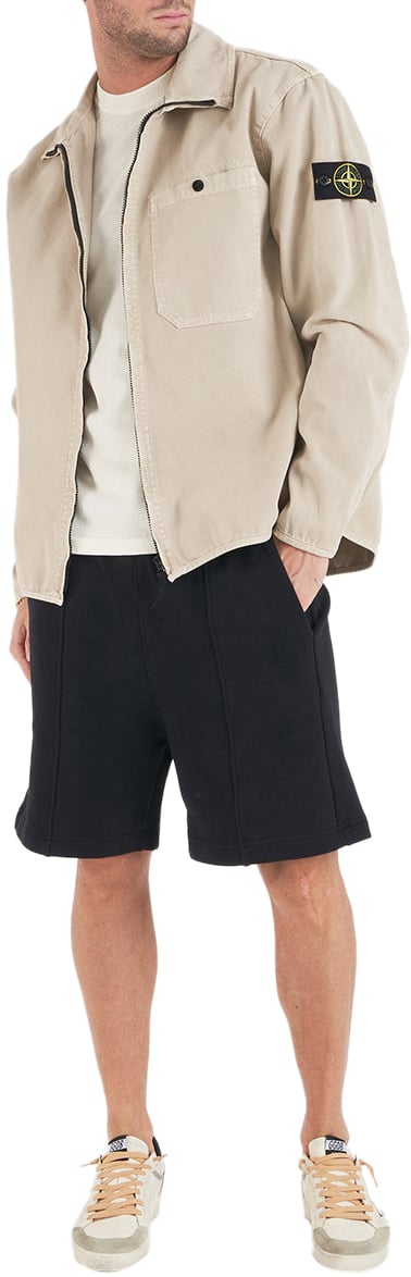 Stone Island Overshirt with zipper Beige