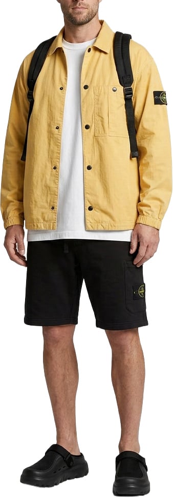 Stone Island Overshirt with logo label Geel