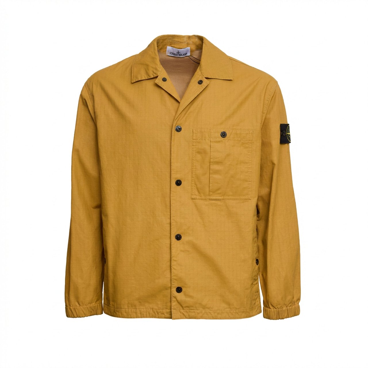 Stone Island Cotton Ripstop Logo Patch Overshirt Bruin