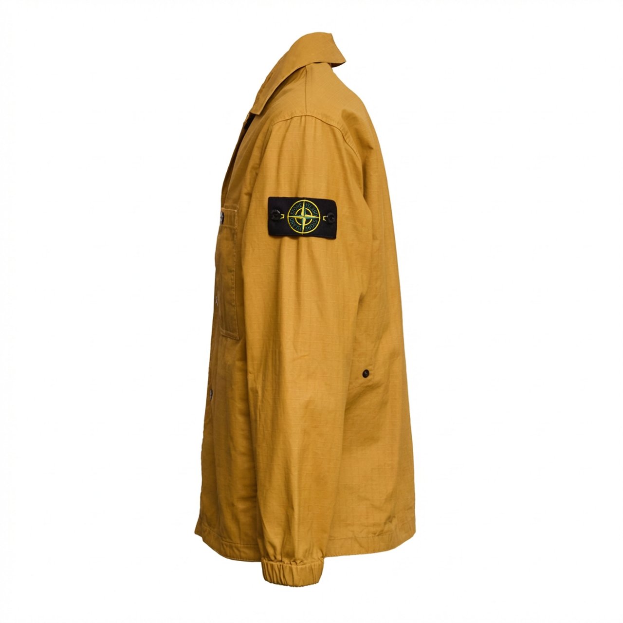Stone Island Cotton Ripstop Logo Patch Overshirt Bruin