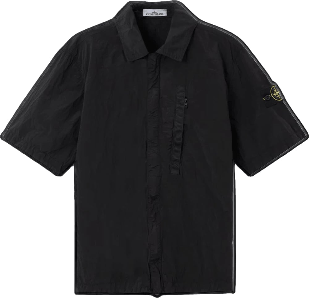 Stone Island NYLON METAL IN ECONYL GEREGENEREERDE NYLON OVERHEMDEN ZWART Zwart