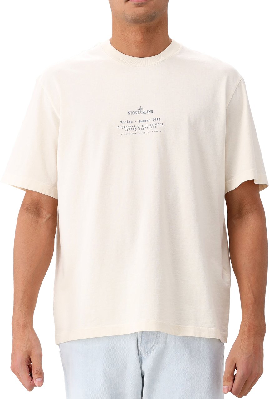Stone Island T-Shirt Wit/Beige Beige