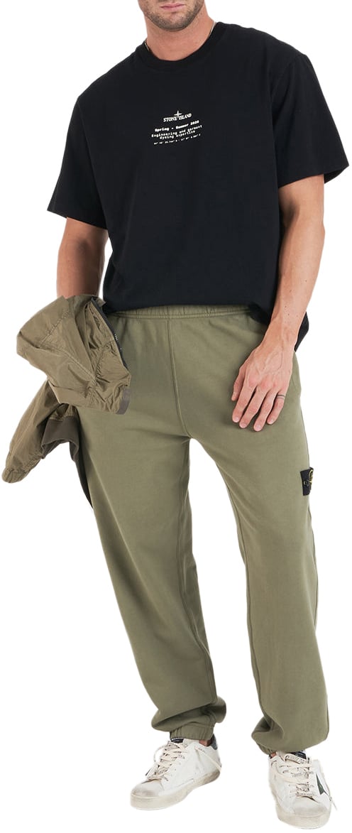 Stone Island T-shirt with logo details Zwart