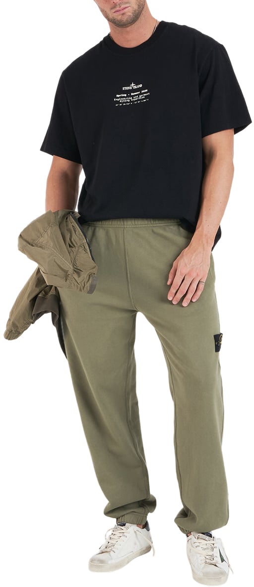 Stone Island T-shirt with logo details Zwart