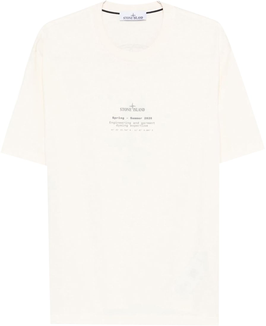 Stone Island T-Shirts And Polos Ivory Wit
