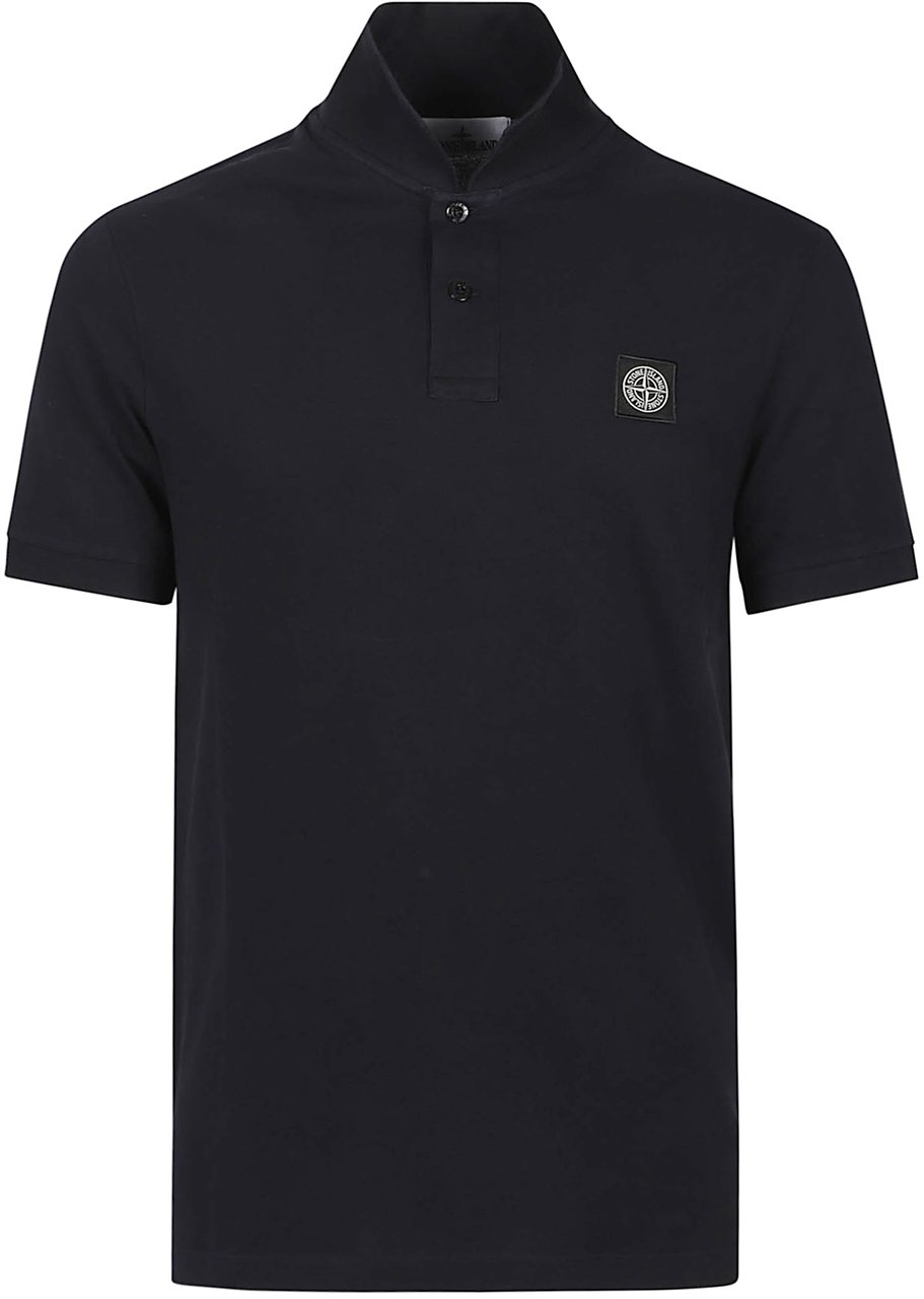 Stone Island Short Sleeve Slim Fit Polo Shirt Blue Blauw