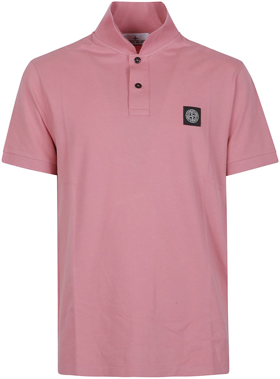 Stone Island Short Sleeve Slim Fit Polo Shirt Pink Roze