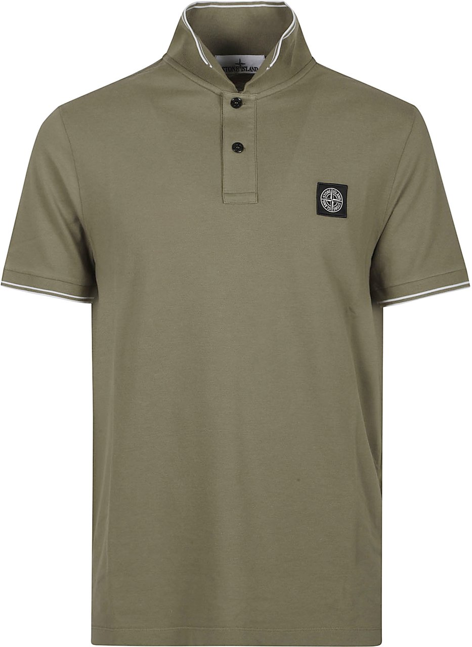 Stone Island Short Sleeve Slim Fit Polo Shirt Green Groen
