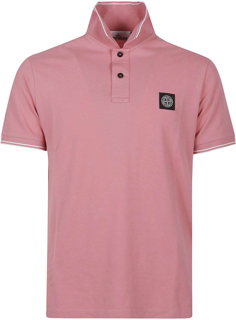 Stone Island Short Sleeve Slim Fit Polo Shirt Pink Roze