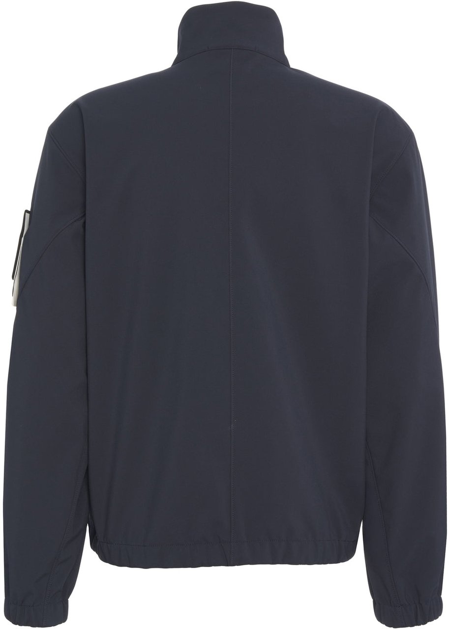 Stone Island Jacket with logo patch Blauw