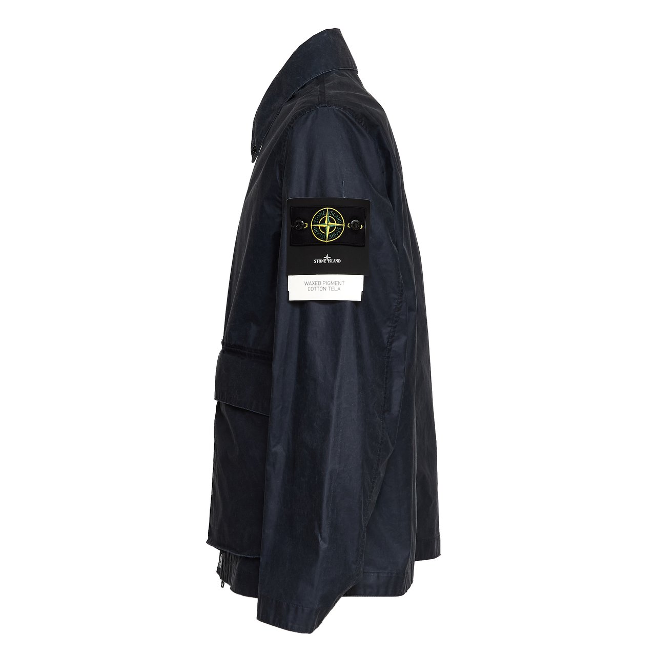 Stone Island Waxed Pigment Cotton Multi-Pocket Jacket Zwart