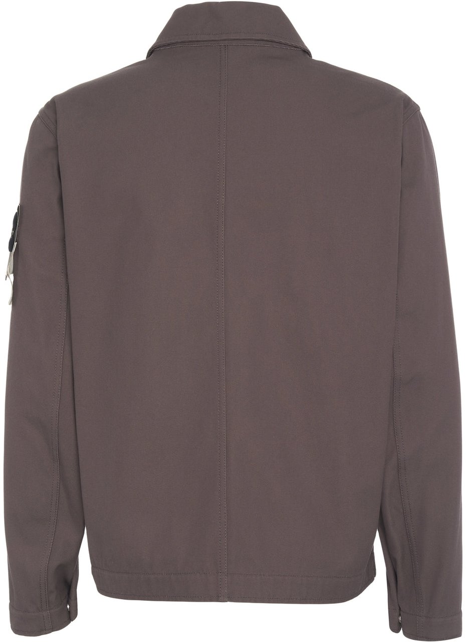 Stone Island Overshirt with logo label Grijs