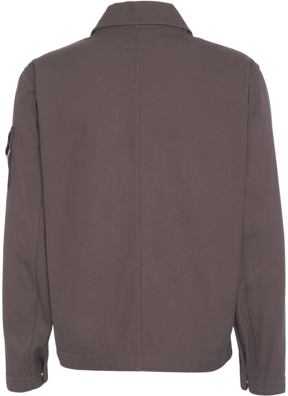 Stone Island Overshirt with logo label Grijs