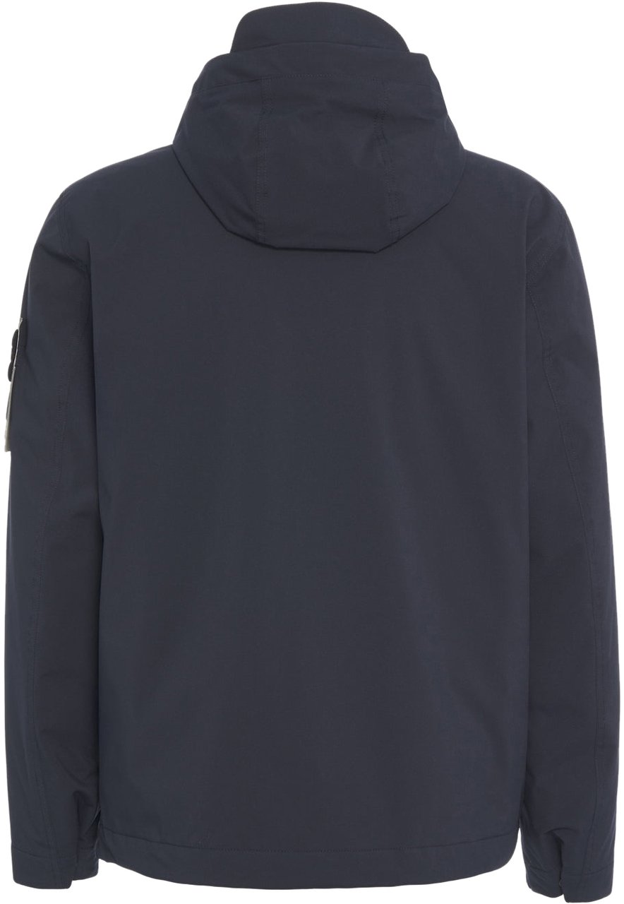 Stone Island Jacket with logo label Blauw