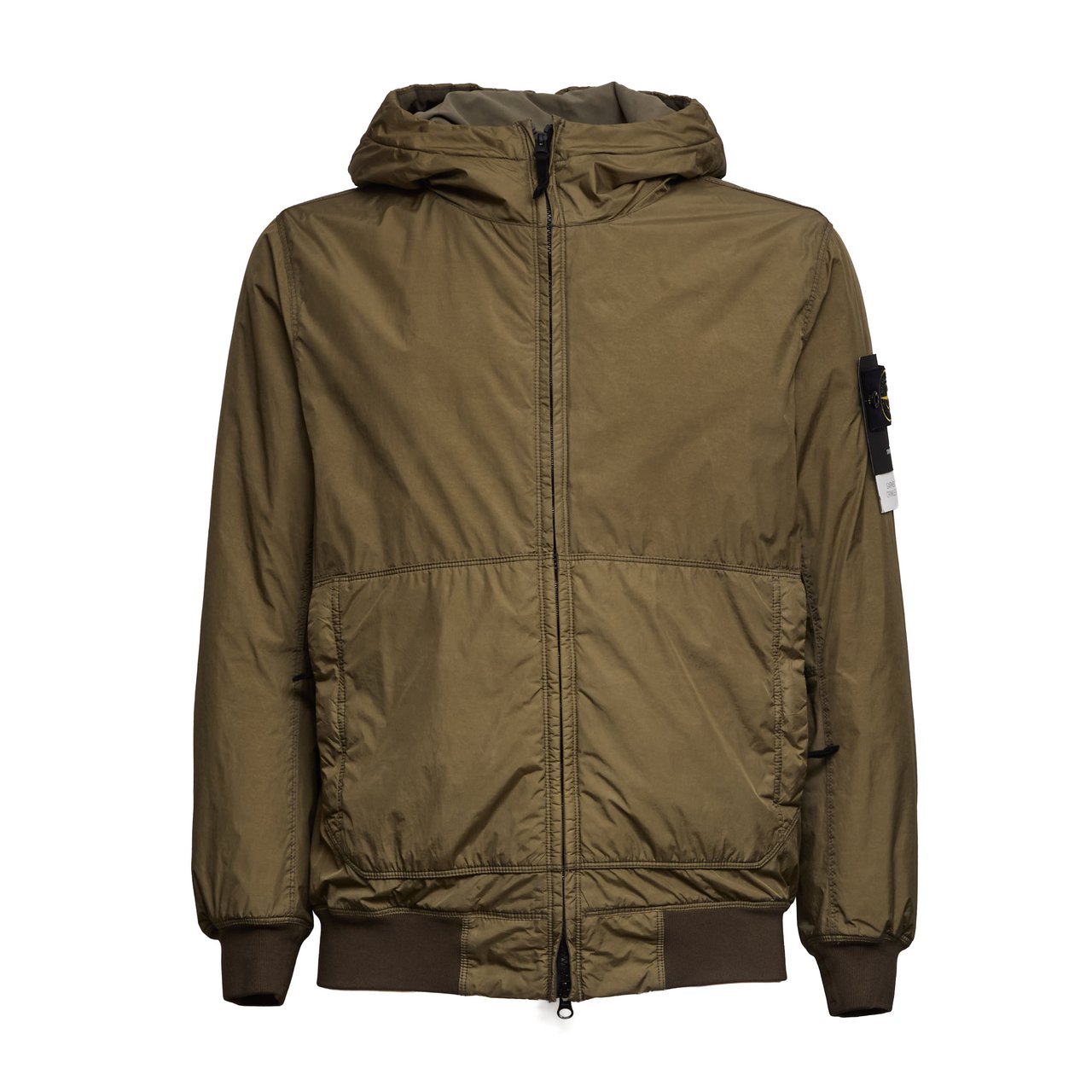Stone Island Garment Dyed Crinkle Reps Hooded Down Jacket Bruin