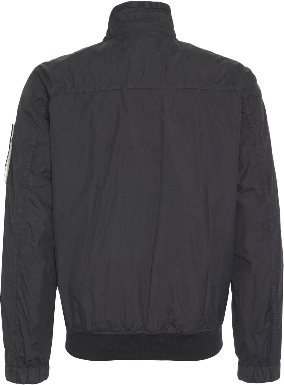 Stone Island Jacket with logo label Zwart