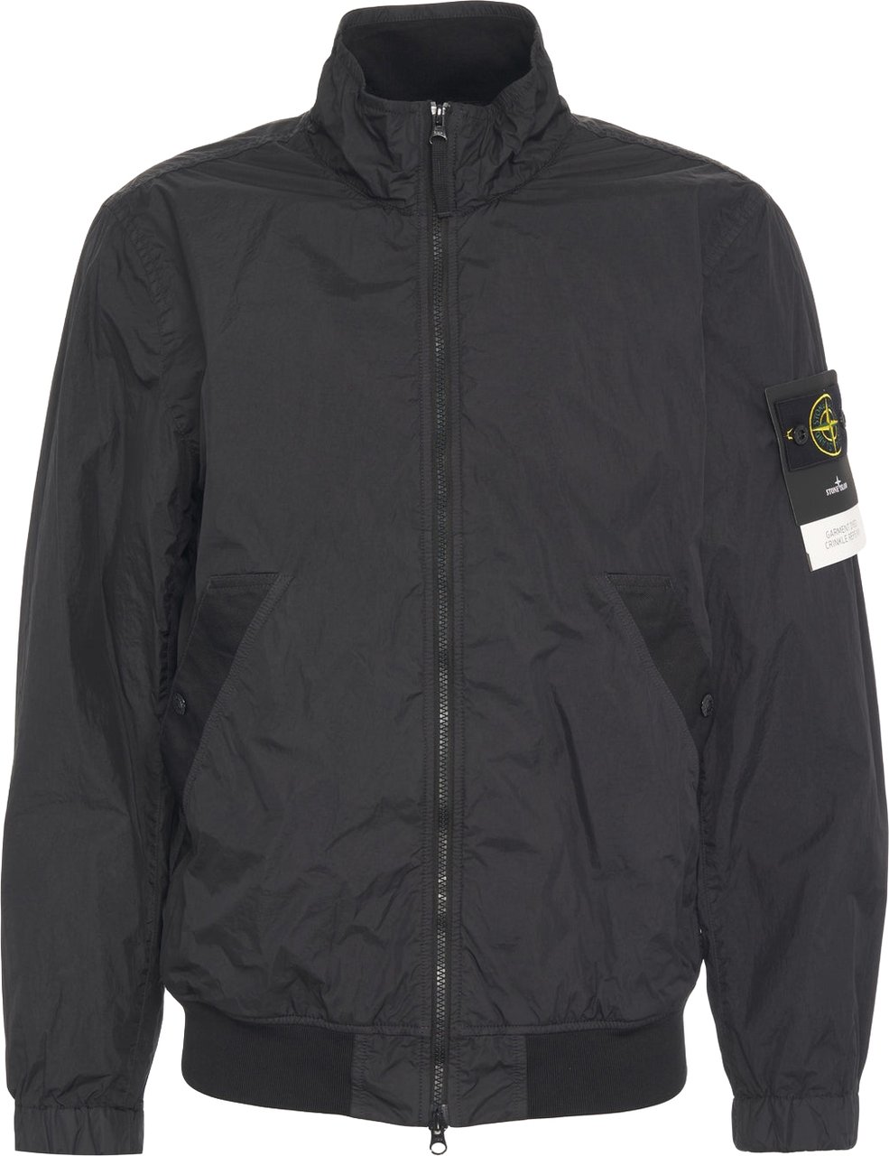 Stone Island Jacket with logo label Zwart