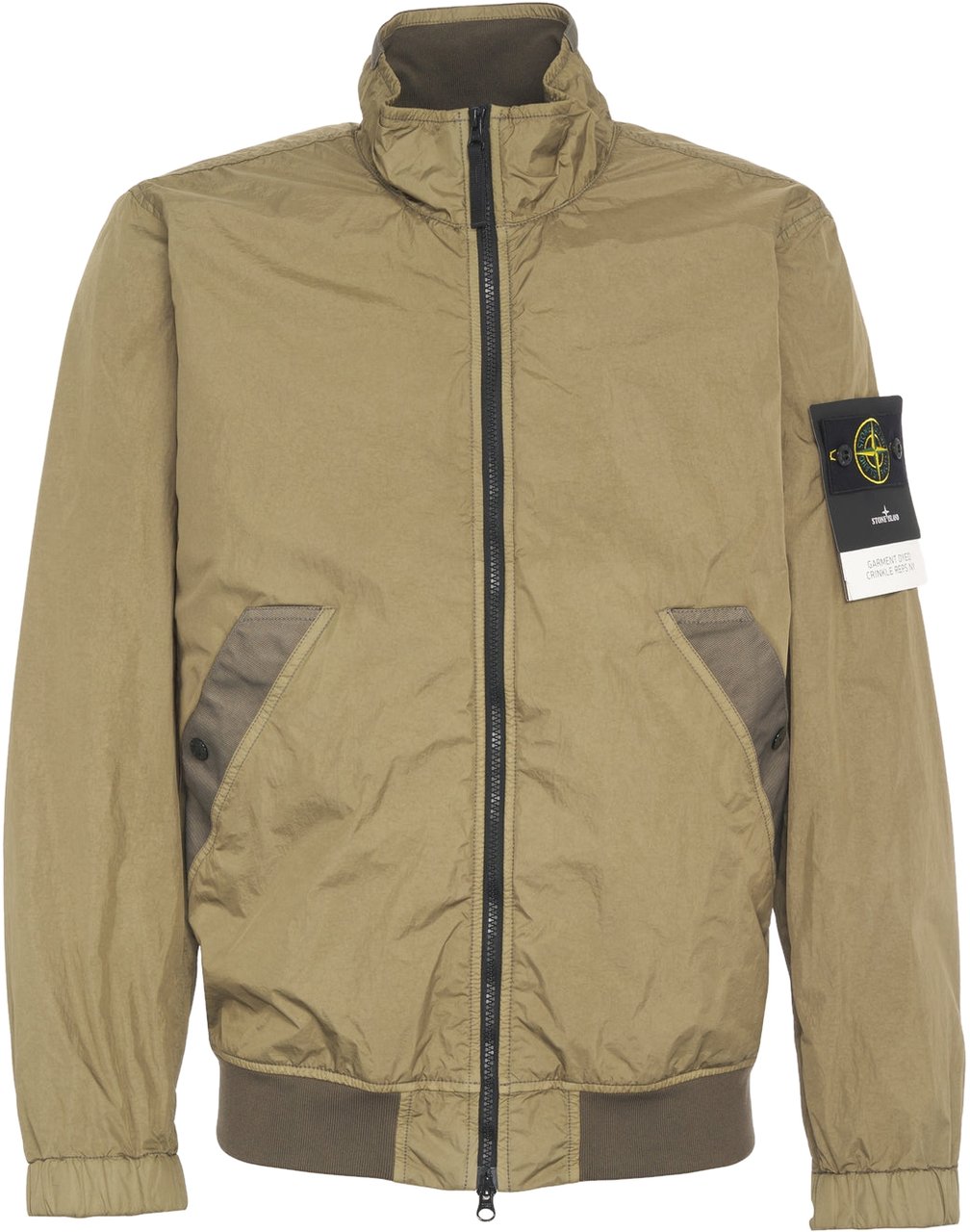 Stone Island Jacket with logo label Groen