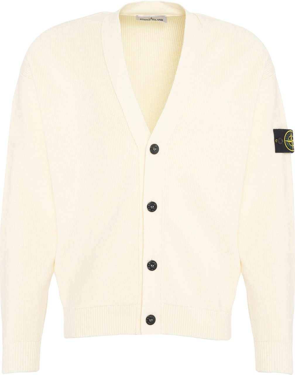 Stone Island Cardigan with logo label Beige