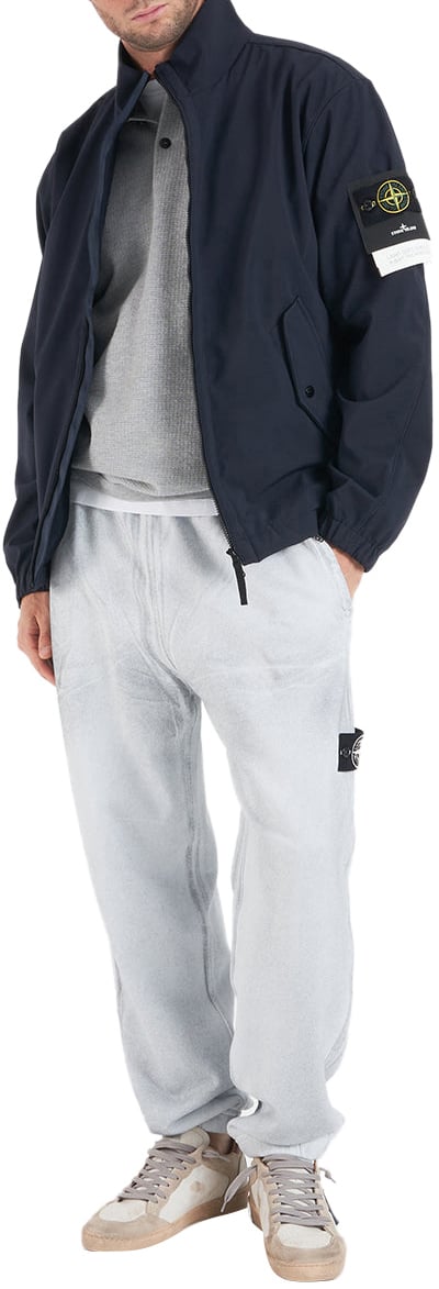 Stone Island Polo shirt with logo label Grijs