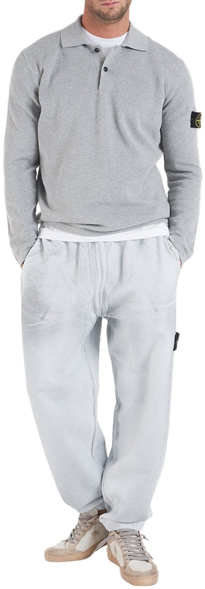 Stone Island Polo shirt with logo label Grijs