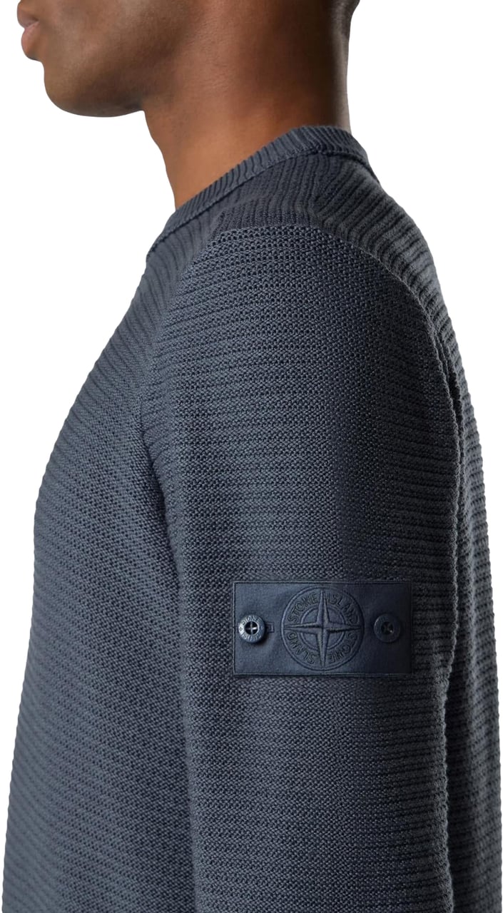 Stone Island Heren Ribbed Trims Ghost Blauw Blauw