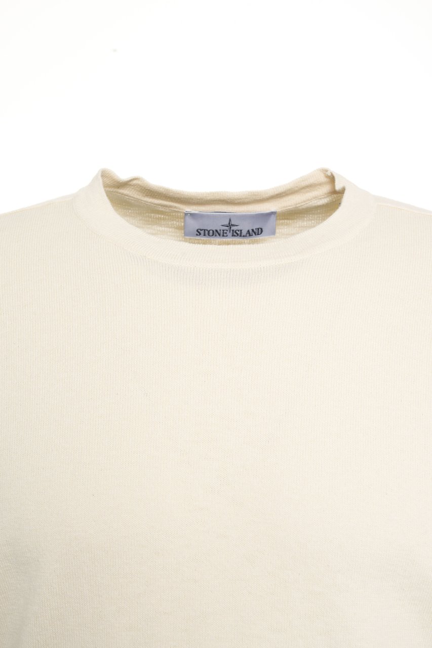 Stone Island Sweater with logo label Beige