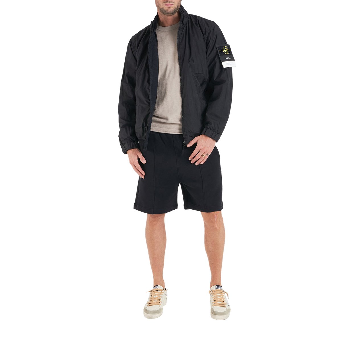 Stone Island Sweater with logo label Beige