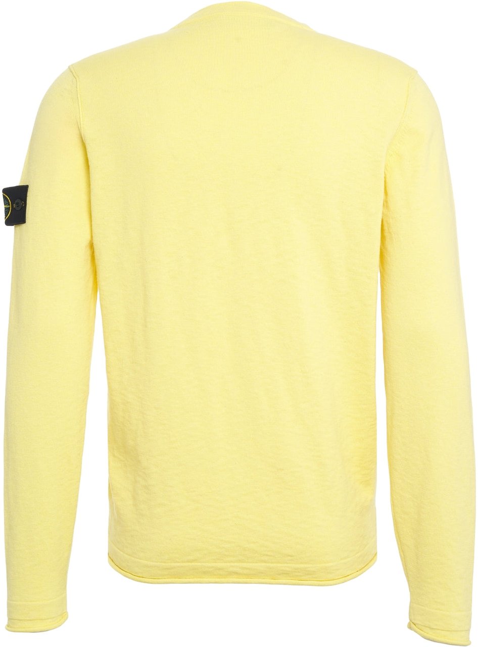Stone Island Sweater with logo label Geel