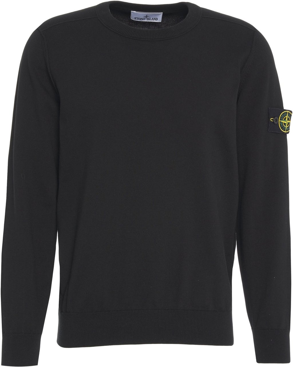 Stone Island Sweater with logo label Zwart