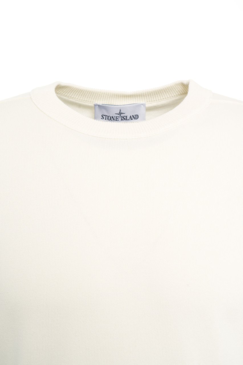 Stone Island Sweater with logo label Wit