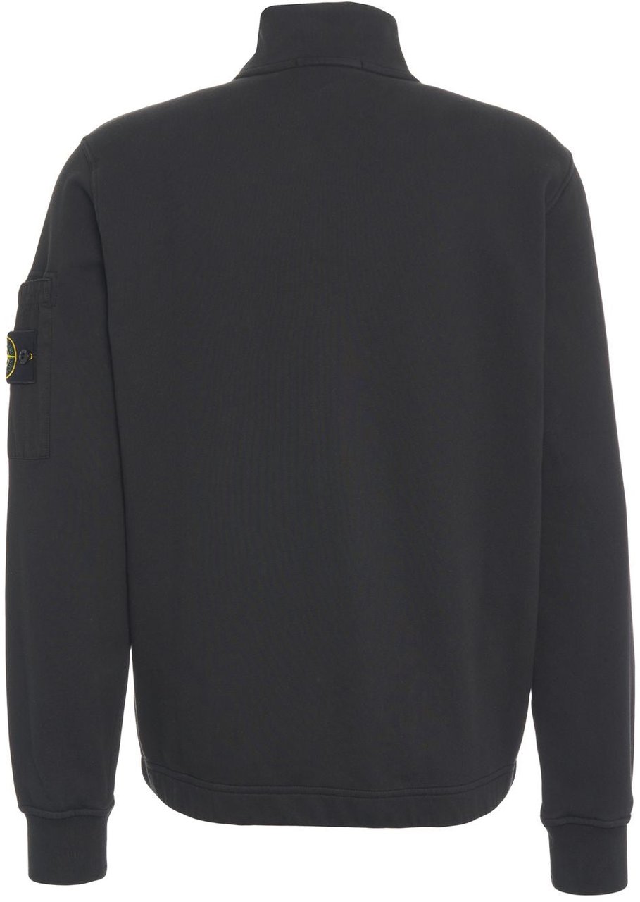 Stone Island Sweatshirt with zipper Zwart