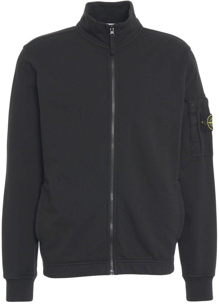 Stone Island Sweatshirt with zipper Zwart