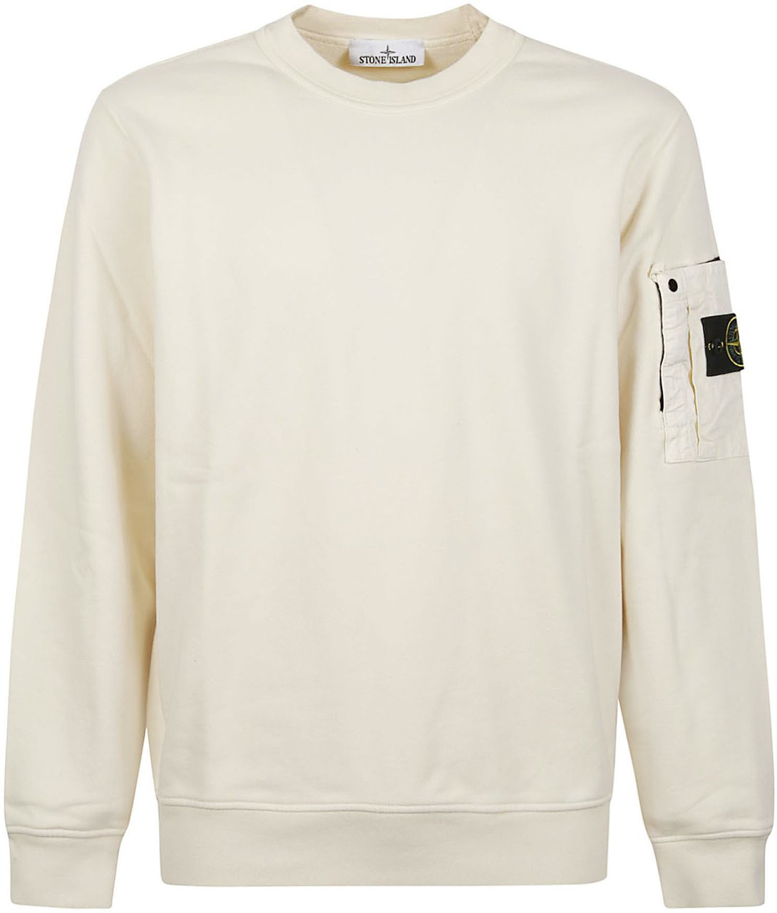 Stone Island Logo Sweatshirt White Wit