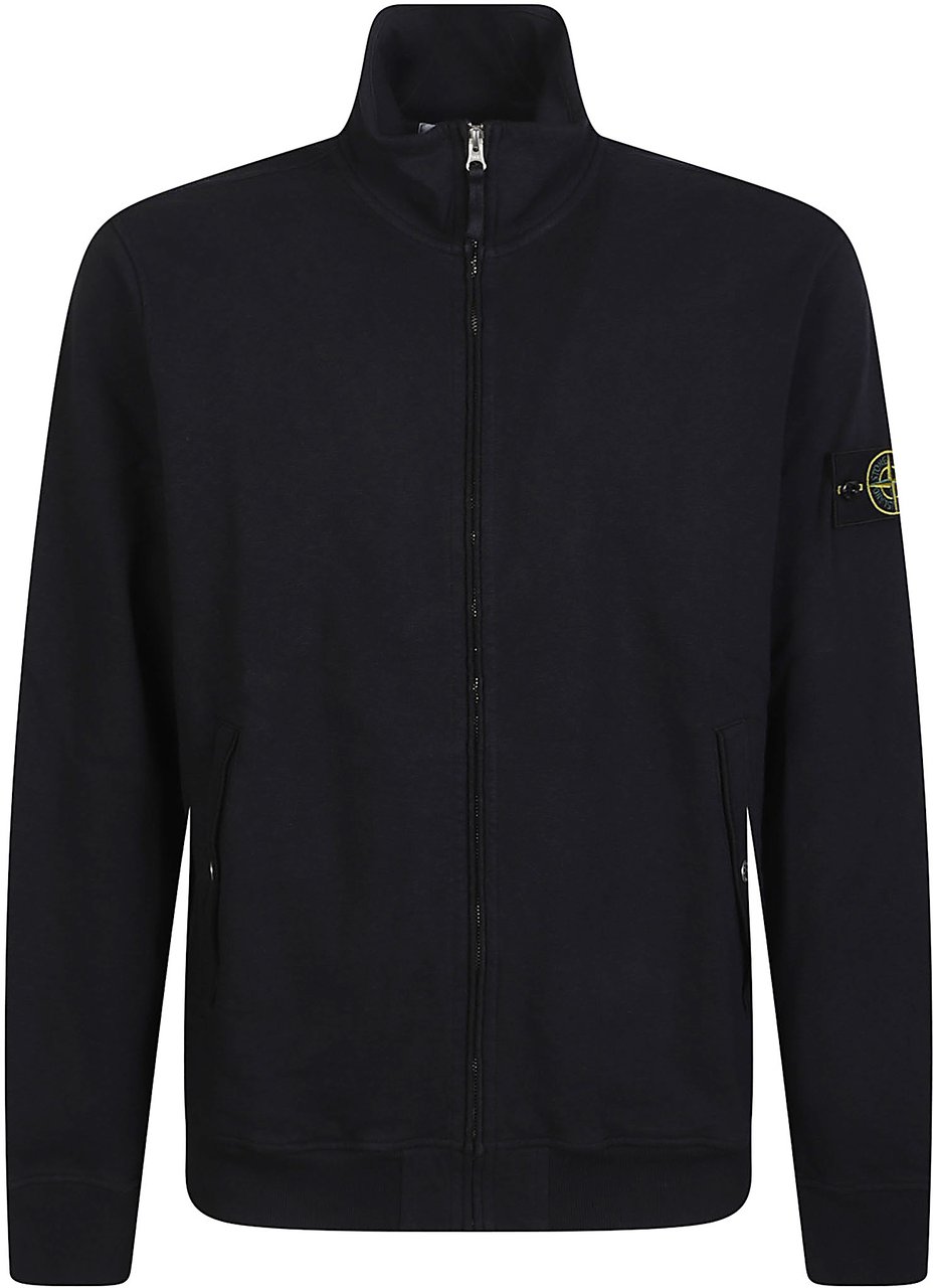 Stone Island Full Zip Up Sweatshirt Blue Blauw