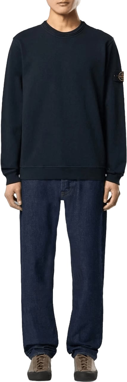Stone Island OLD' EFFECT MALFILÉ FLEECE SWEATSHIRT MARINEBLAUW Navy