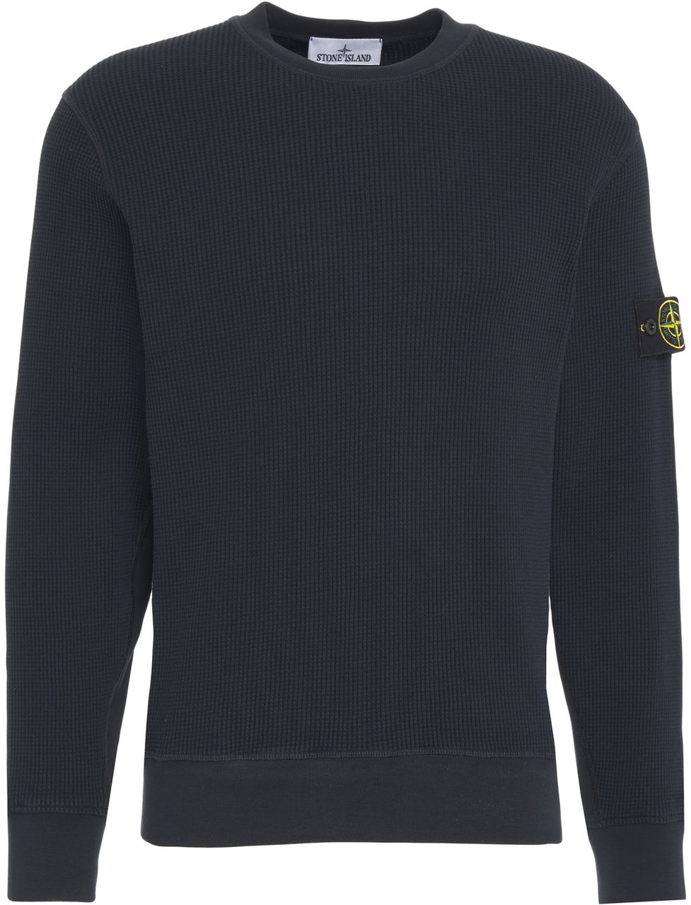 Stone Island Sweater with logo patch Blauw