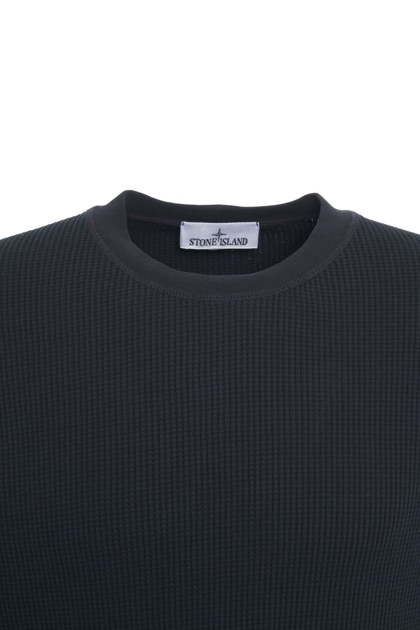 Stone Island Sweater with logo patch Blauw